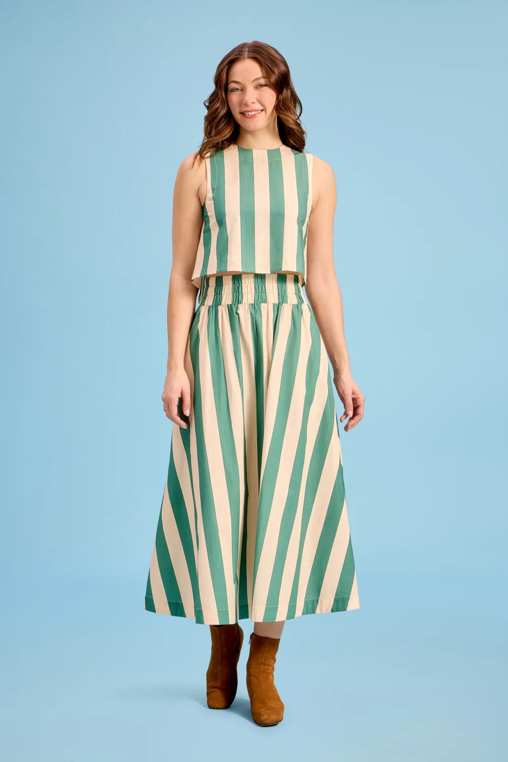 Crop Top in Stone Stripe