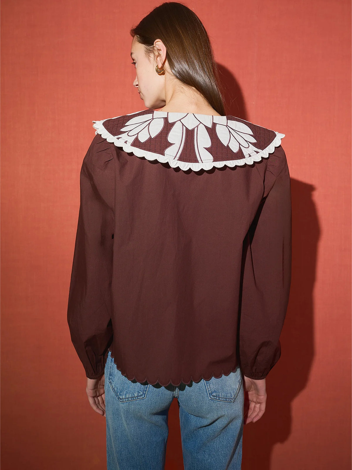 Emma Blouse in Cocoa Brown