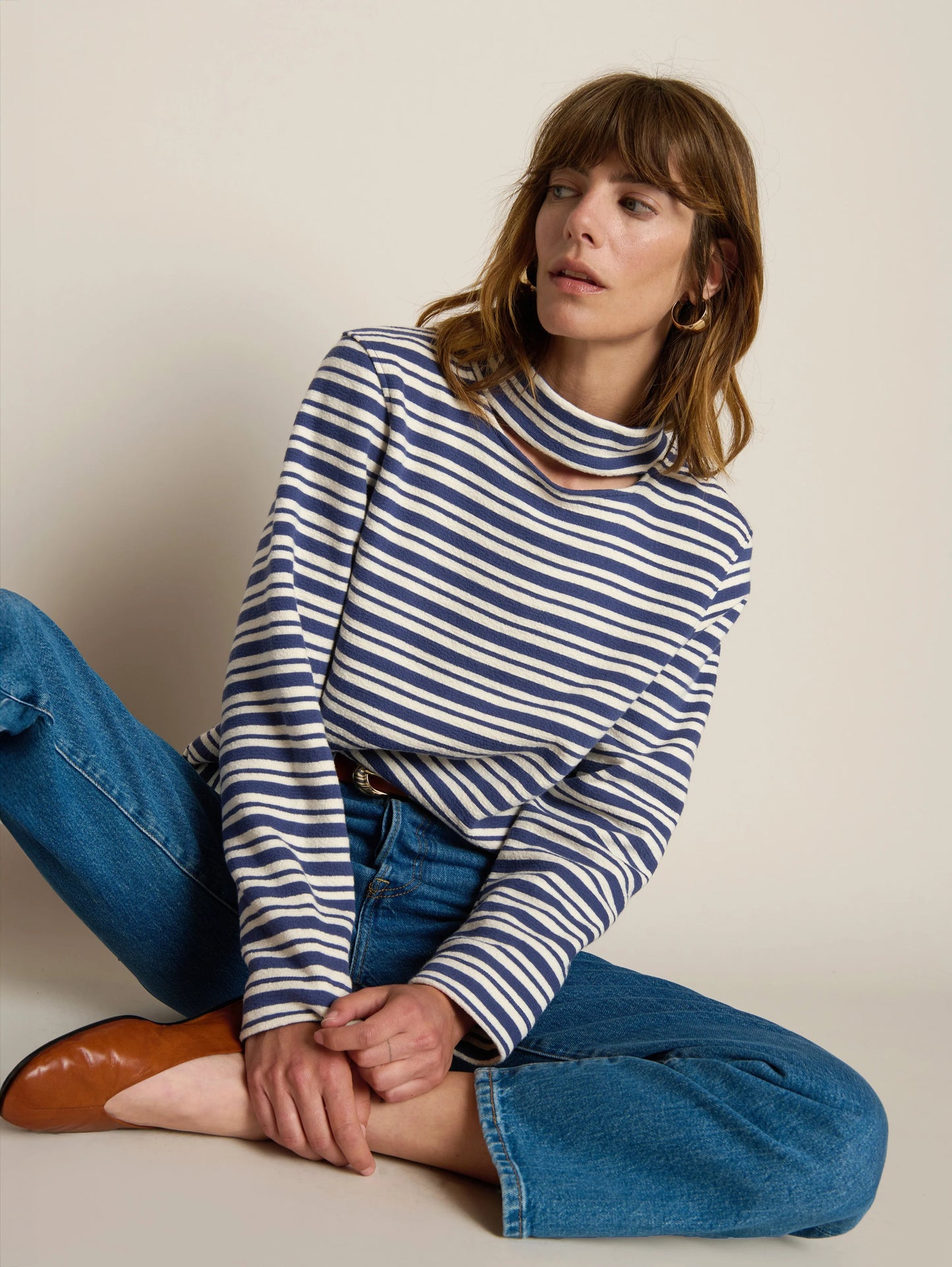 Delphine Sweatshirt in Tossed Stripe