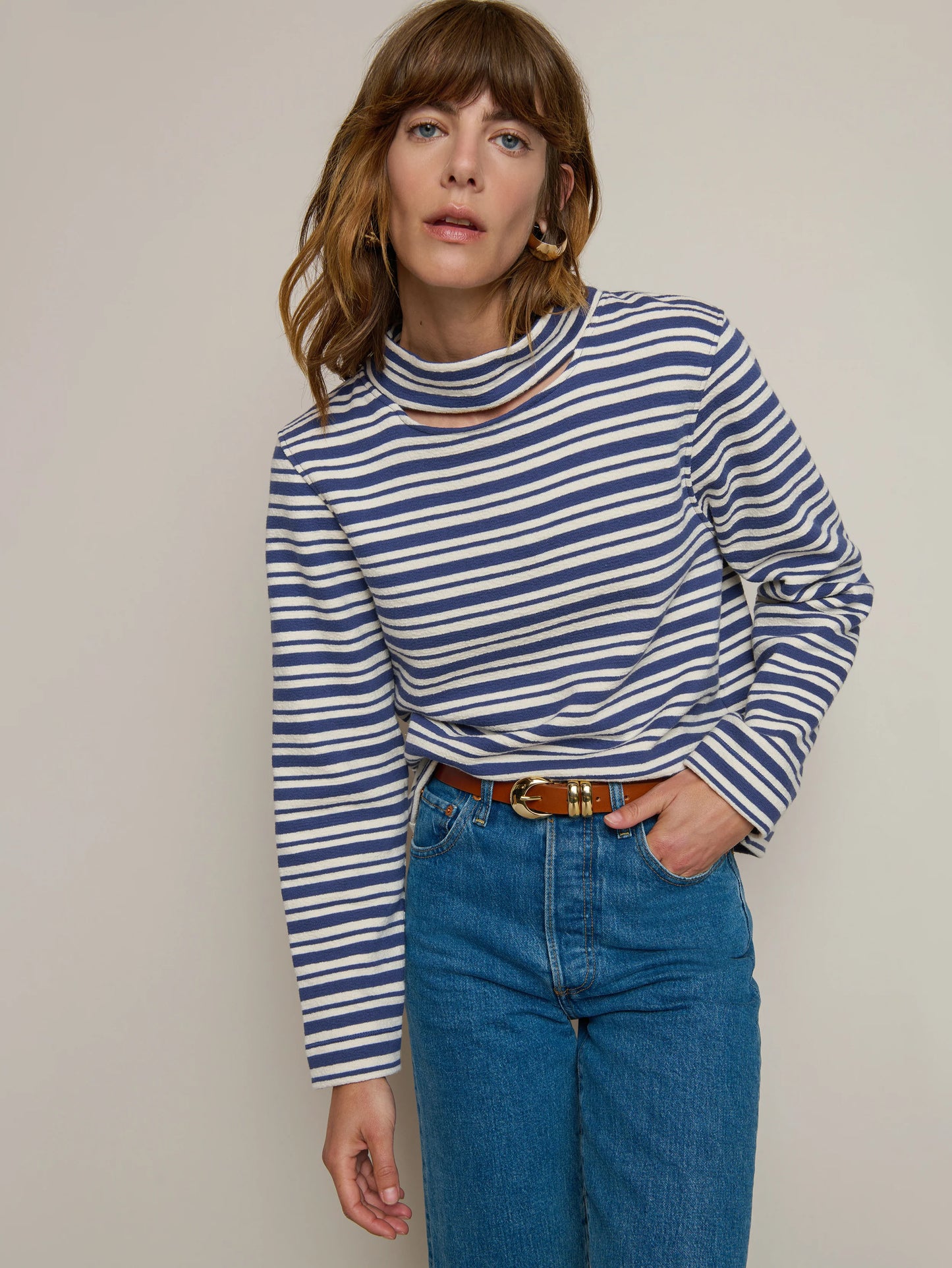 Delphine Sweatshirt in Tossed Stripe