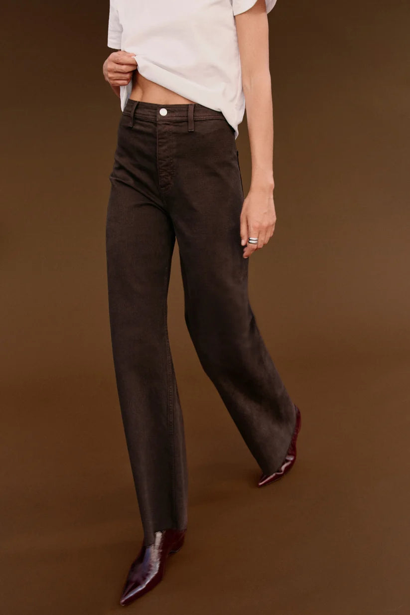 Penny High Rise Wide Leg Jean in Mocha