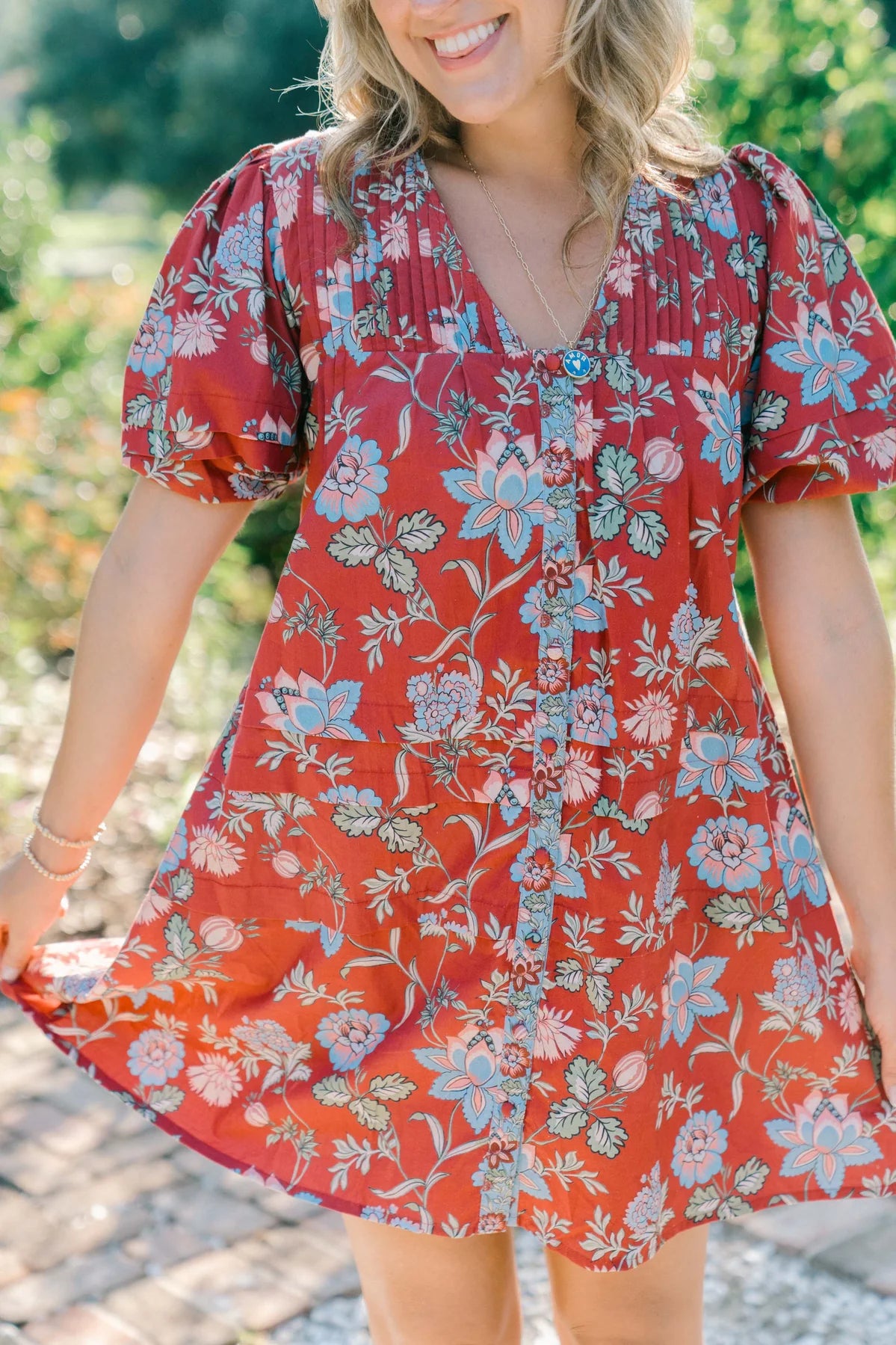 Camille Dress in Scarlet Meadow