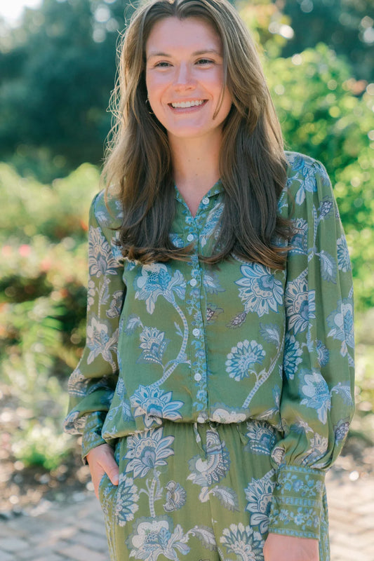 Zara Blouse in Ivory Vine