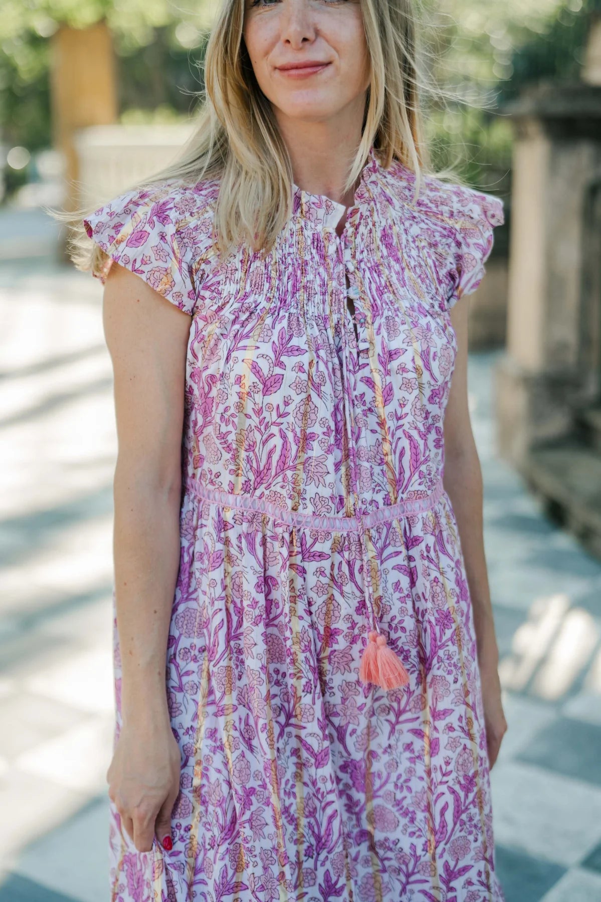 Nova Midi Dress in Pink Cherry