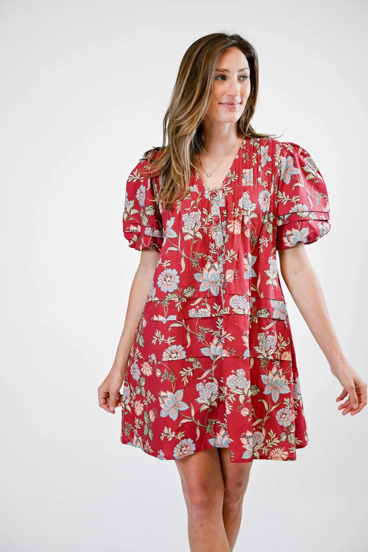 Camille Dress in Scarlet Meadow