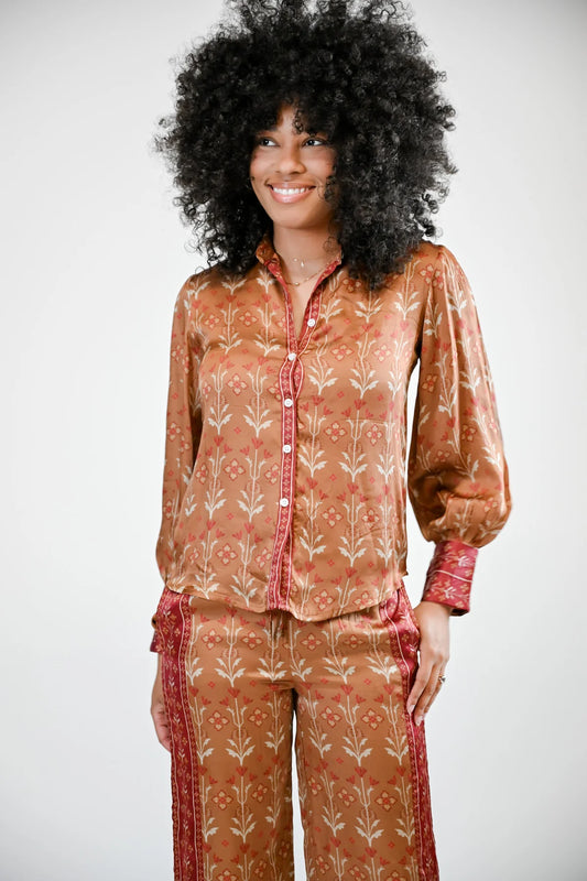 Zara Blouse in Cranberry Vines