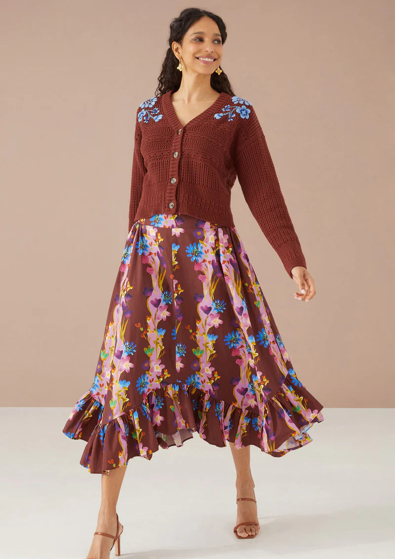 Dalia Skirt Dress in Prairie Floral Cinnamon