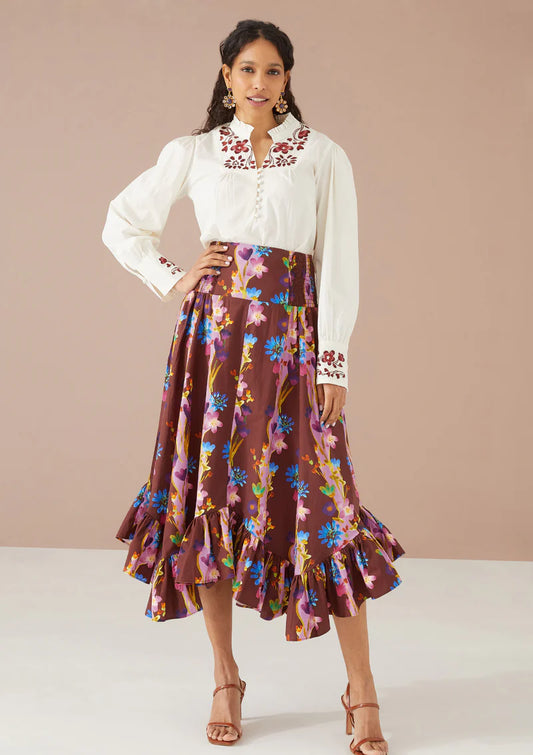 Dalia Skirt Dress in Prairie Floral Cinnamon
