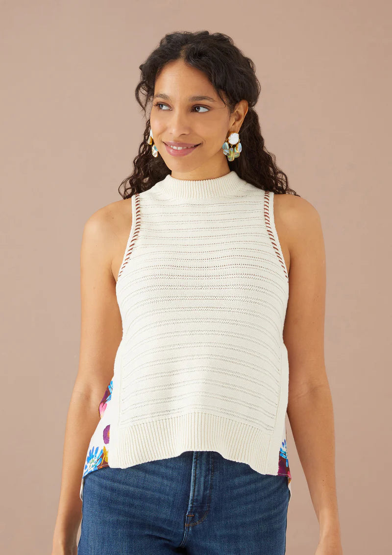 Darla Top in Ivory Prairie Floral Combo