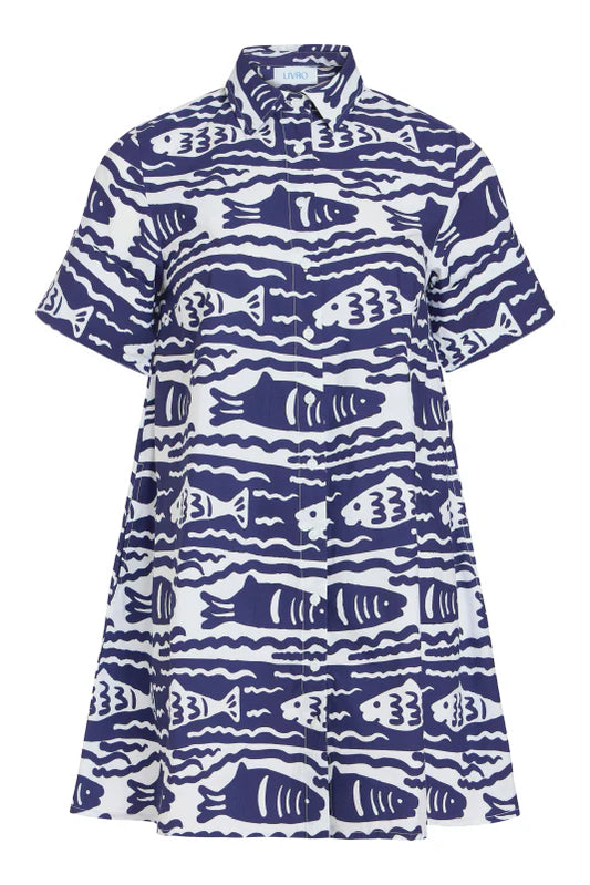 Dock Dress in Fish Print