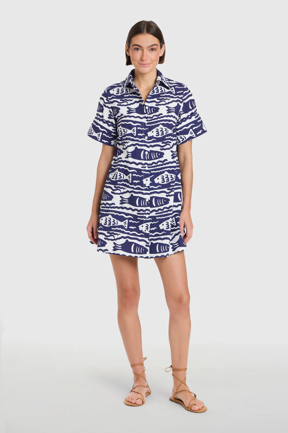 Dock Dress in Fish Print