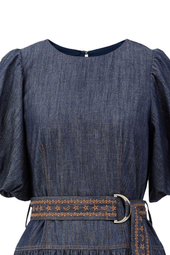 Christina Long Dress in Blue