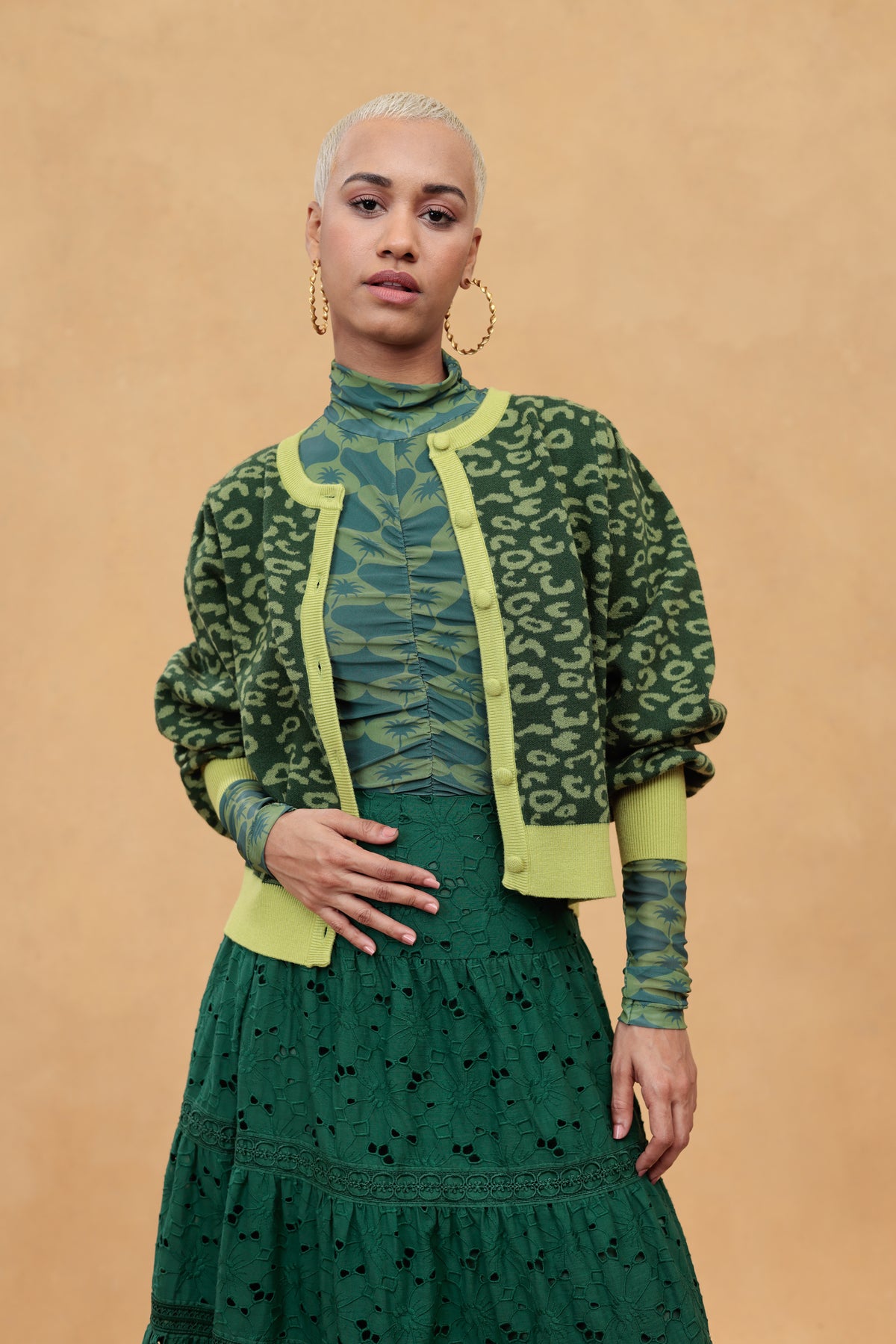 Sherry Cardigan in Pine Needle Leopard