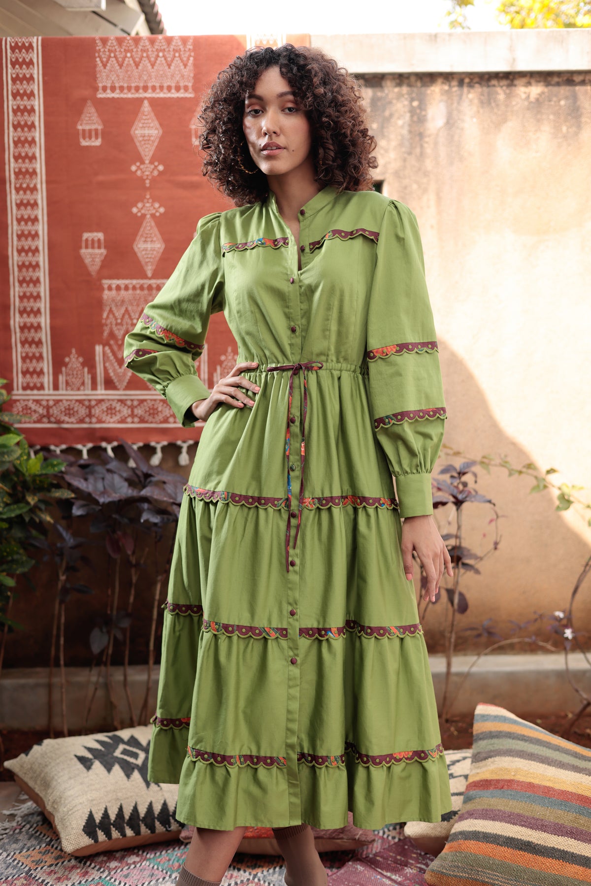 Annette Dress in Grasshopper