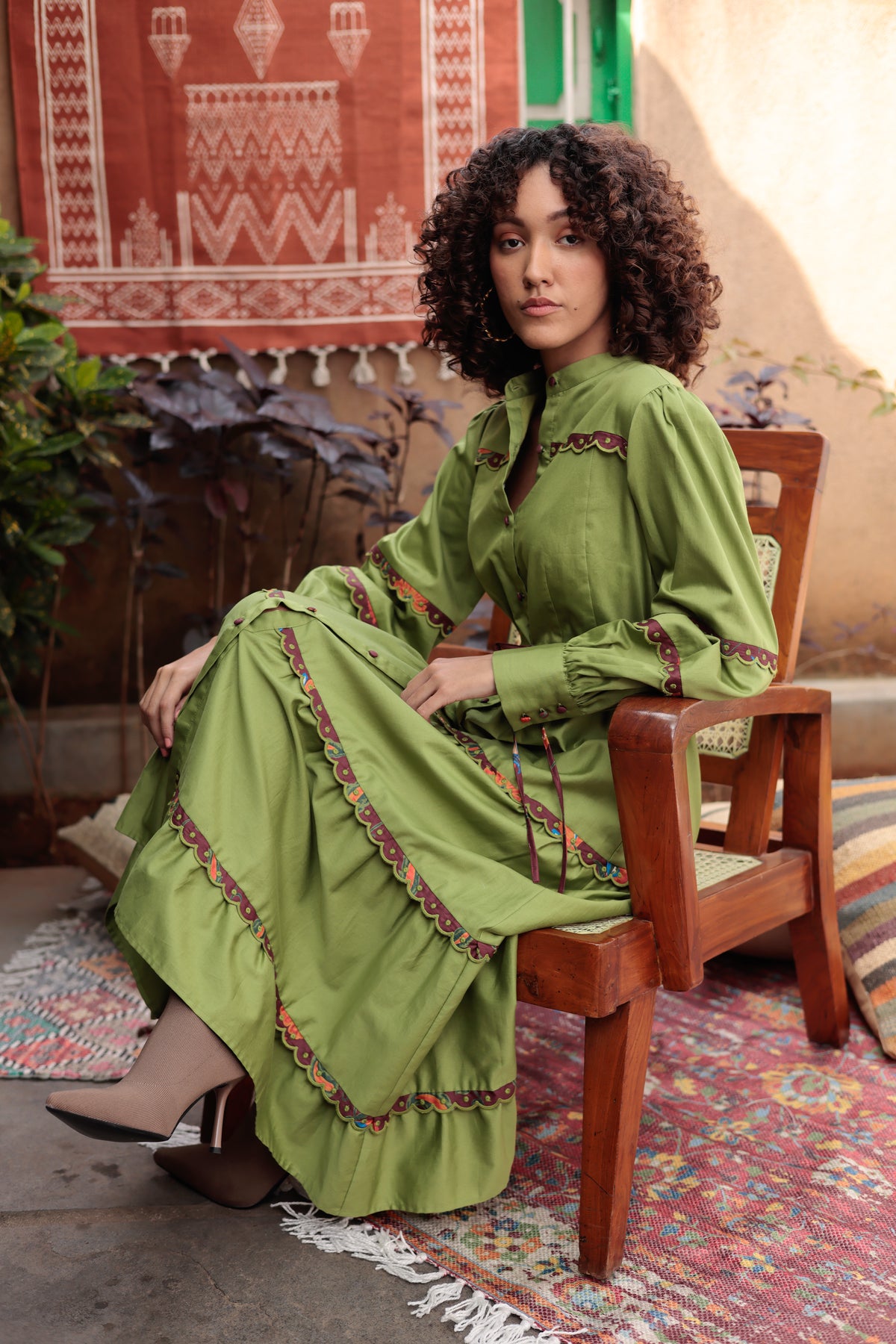 Annette Dress in Grasshopper