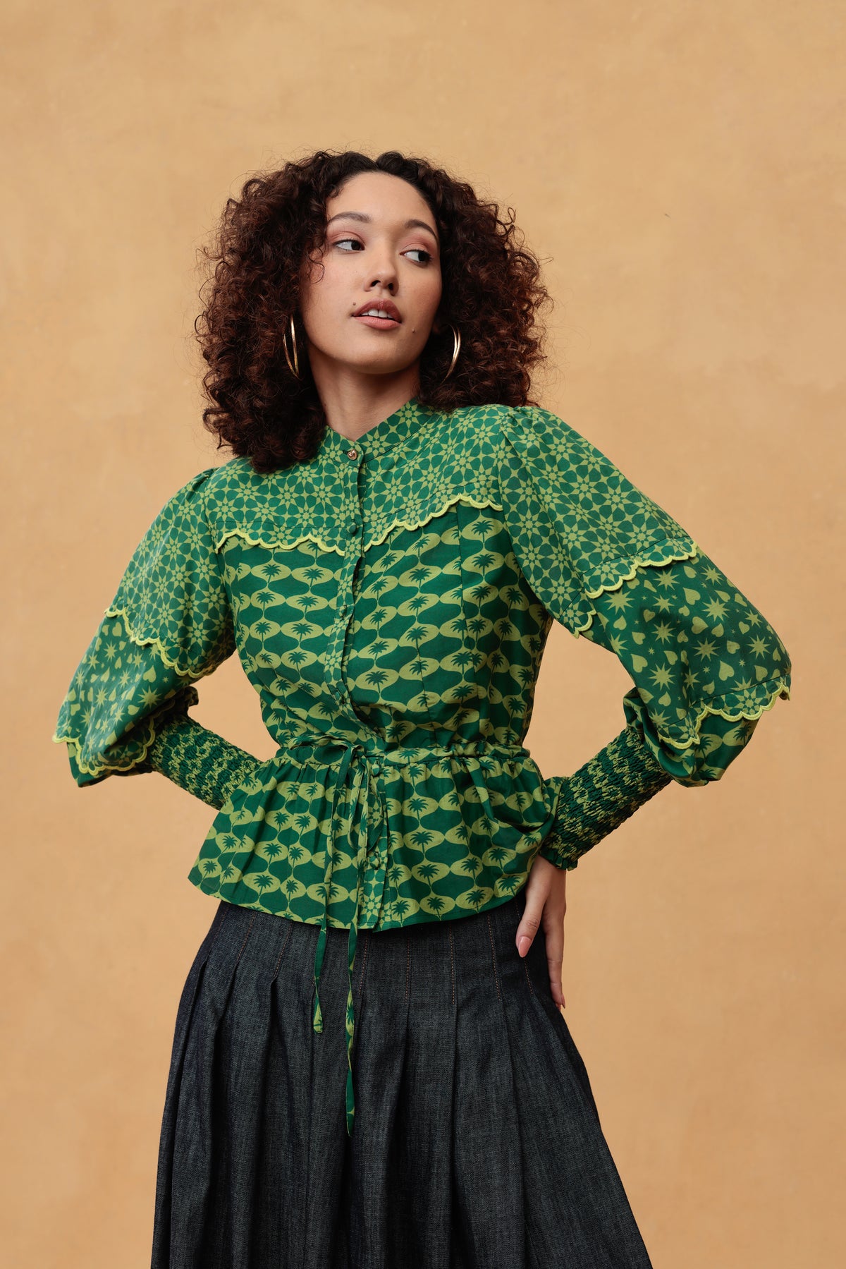 Naomi Blouse in Pine Needle