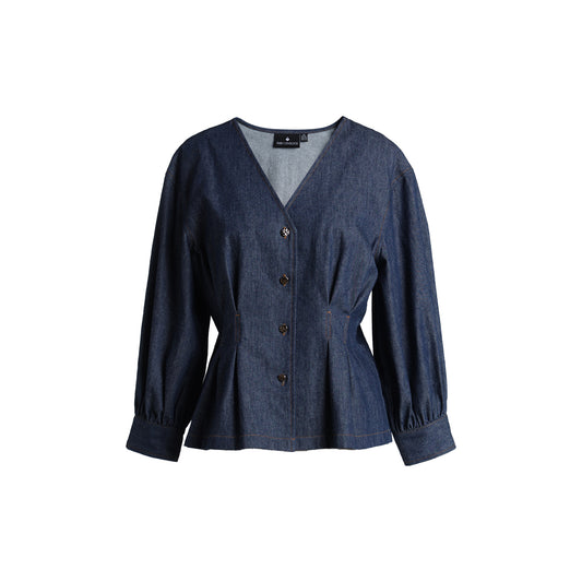 Kiki Blouse in Blue Chambray