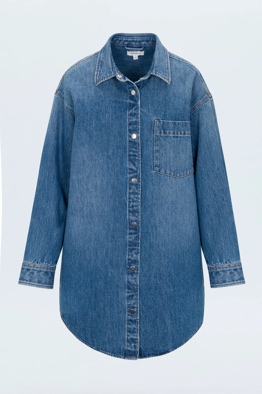 Elle Denim Shirt Dress in Karat