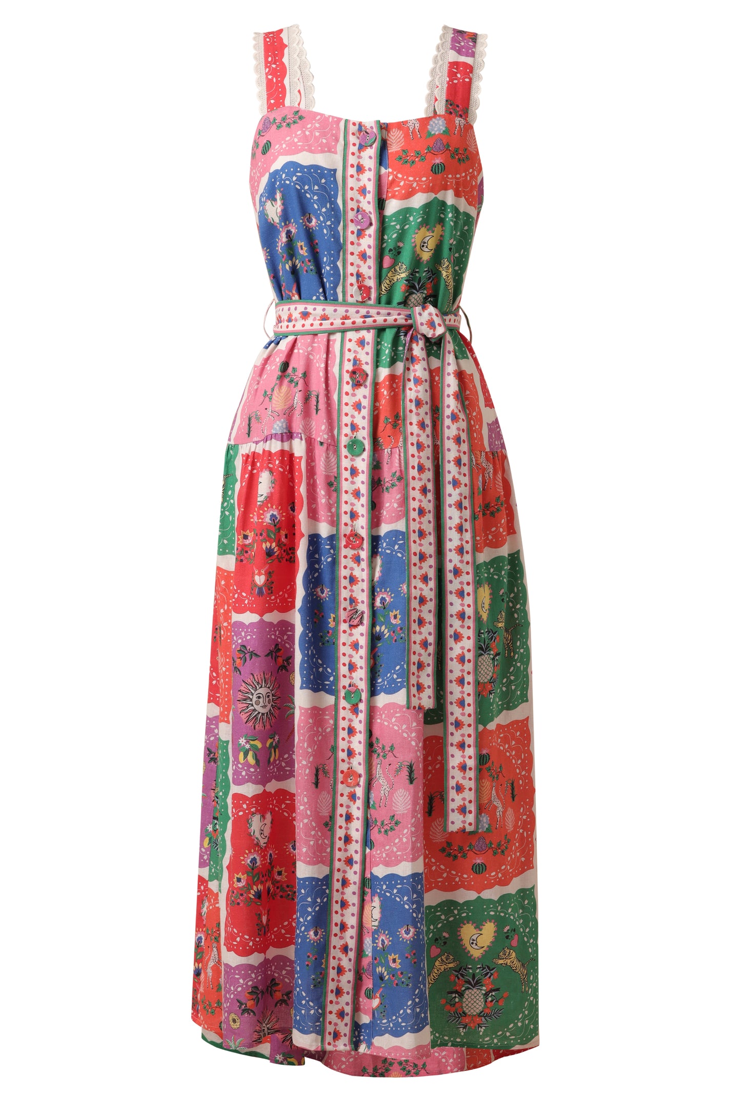 Victoria Maxi Dress in Multi Linen