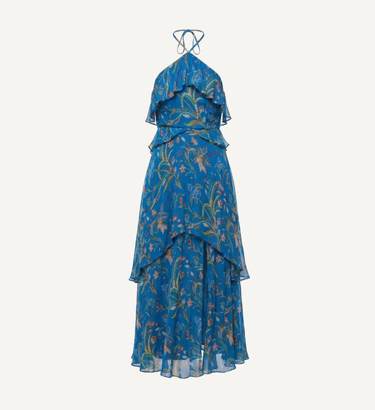 Aphrodite Ankle Dress in Blue Florabella