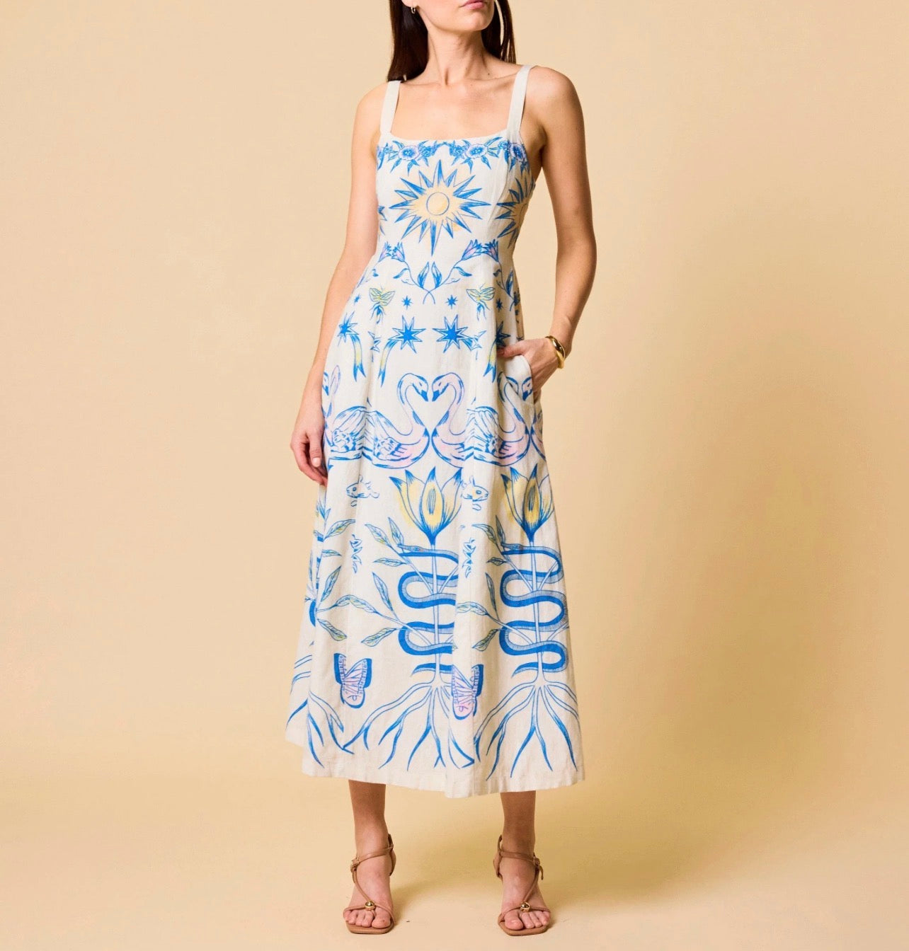 Shelly Ankle Dress in Lunada Print