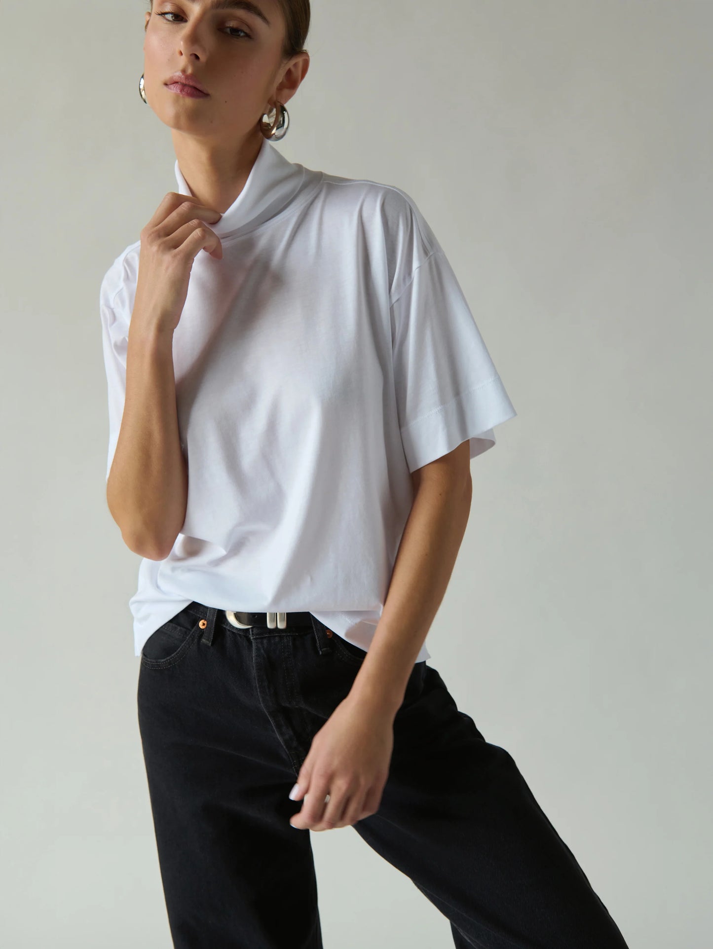 Fable Turtleneck Tee in Porcelain
