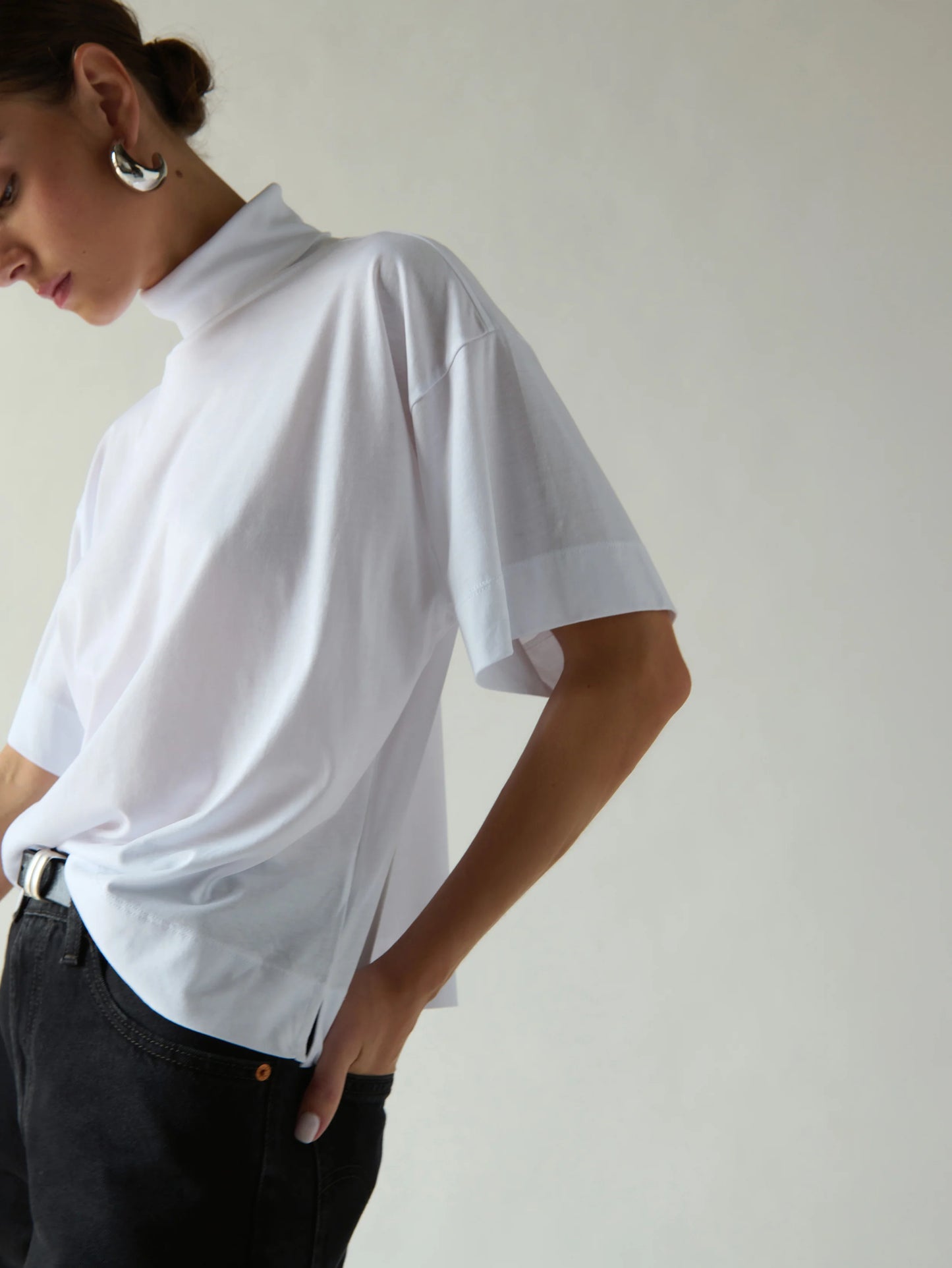 Fable Turtleneck Tee in Porcelain