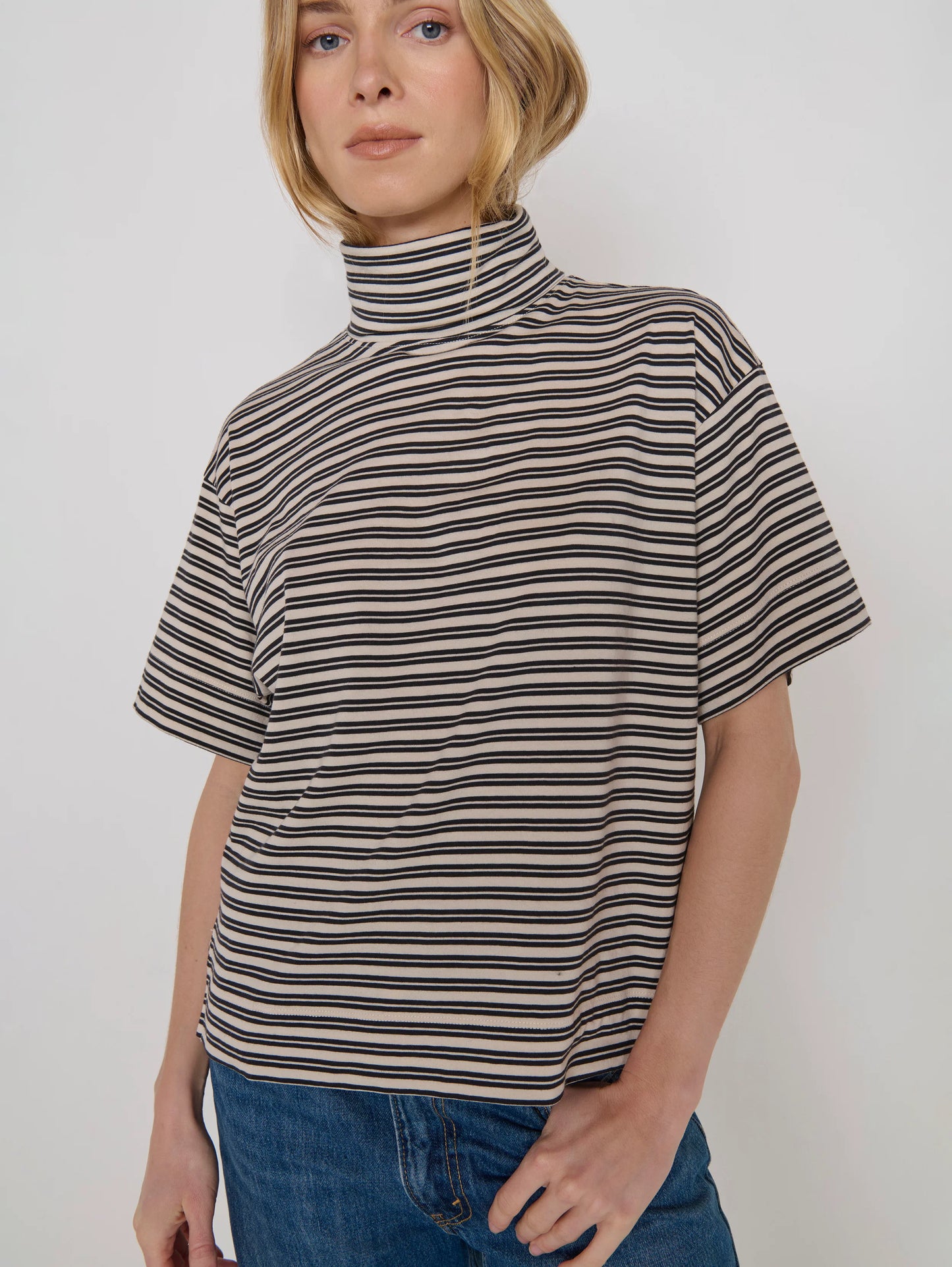 Fable Turtleneck in Vintage Yarn Dye Stripe