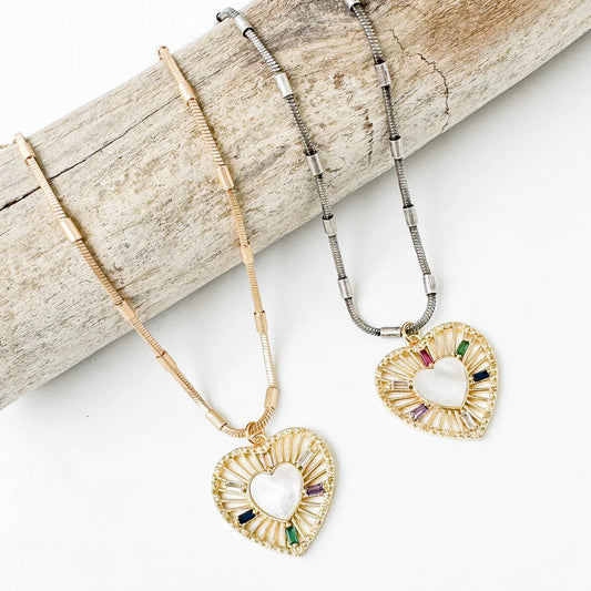 Rainbow Wheel Heart on Spoke Chain