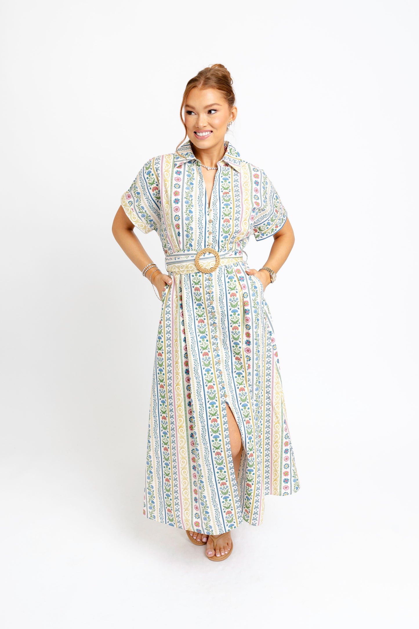 French Cottage Floral Maxi Dress