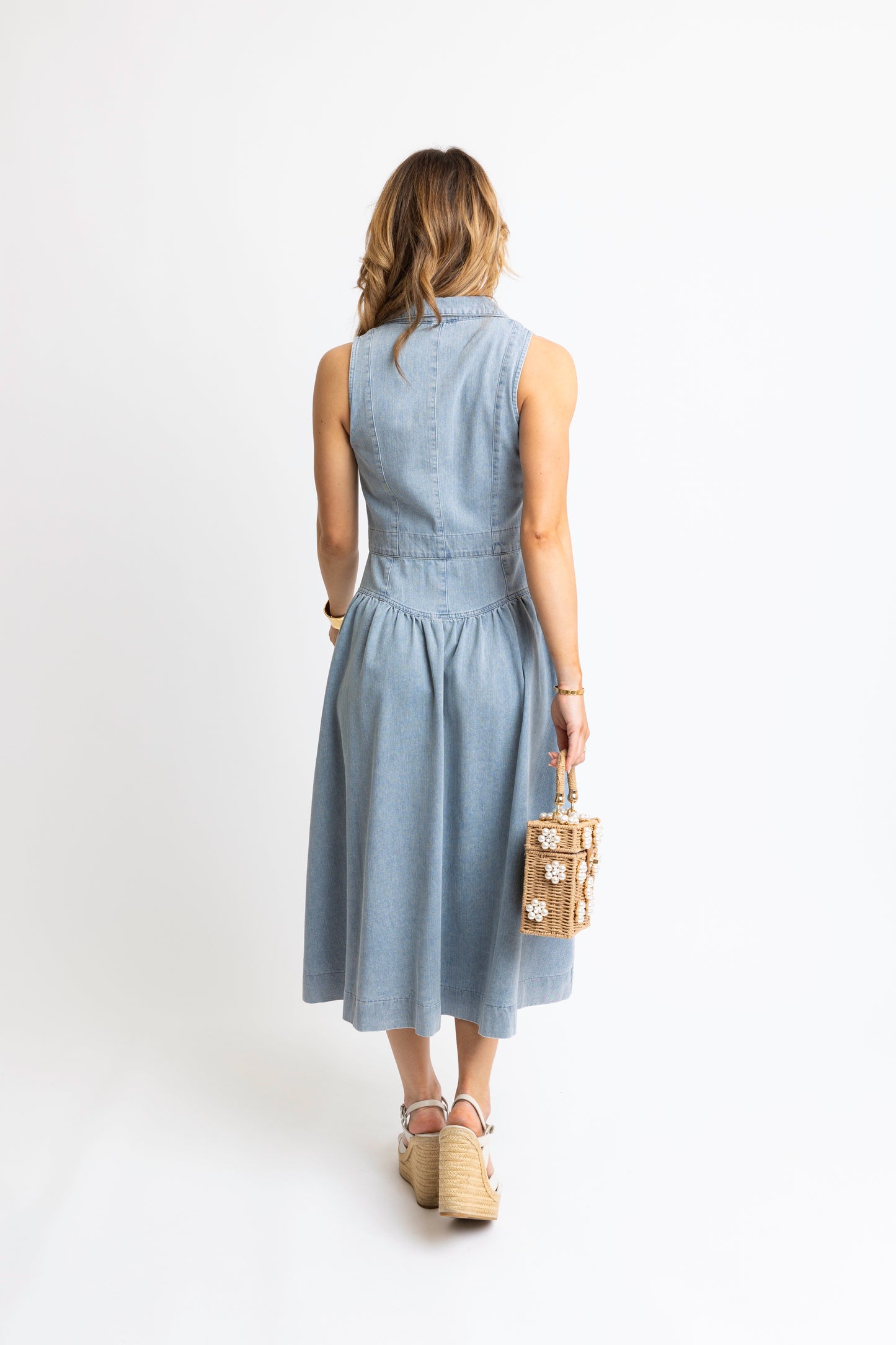 Denim 80's Midi Shirt Dress