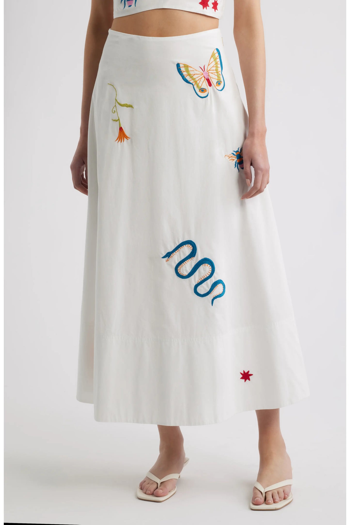 Eden Ankle Skirt in Montecito Embroidery Motif