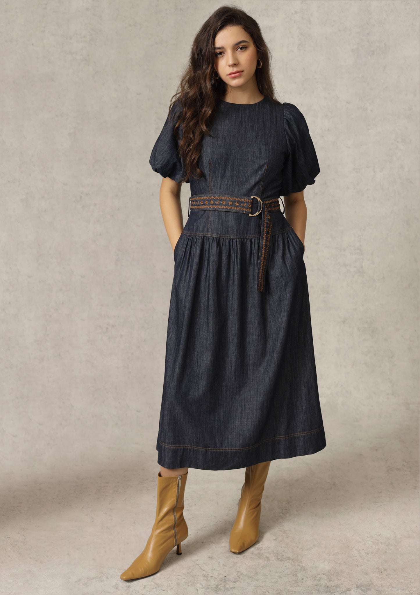 Christina Long Dress in Blue