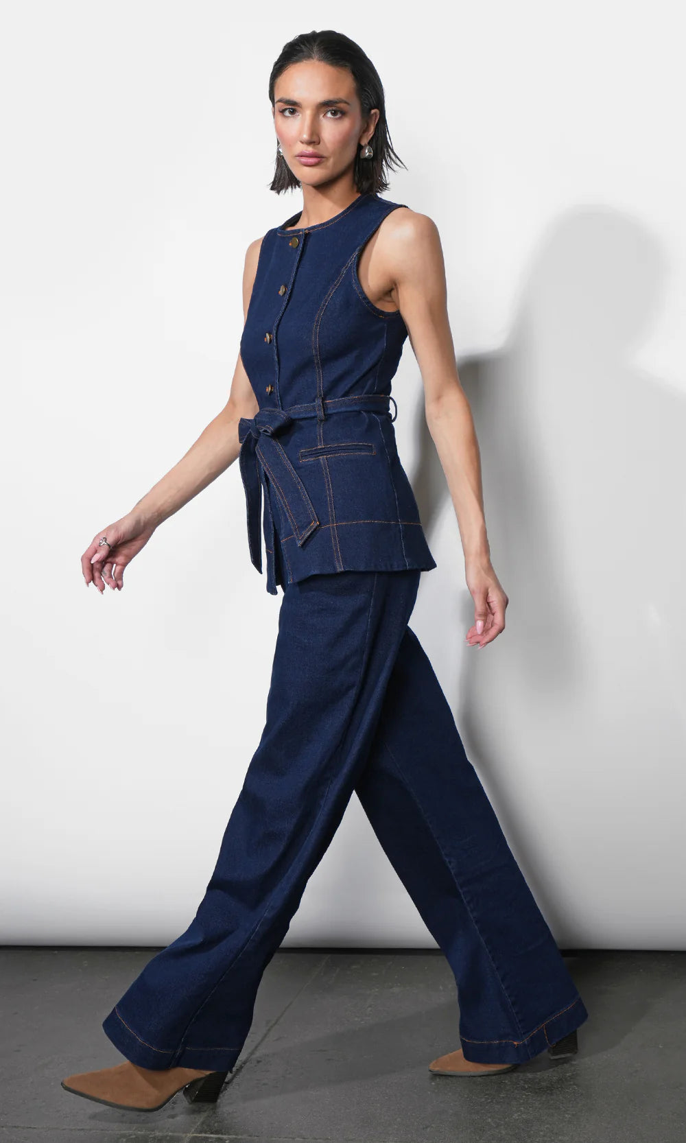 Clarence Button Up Denim Vest