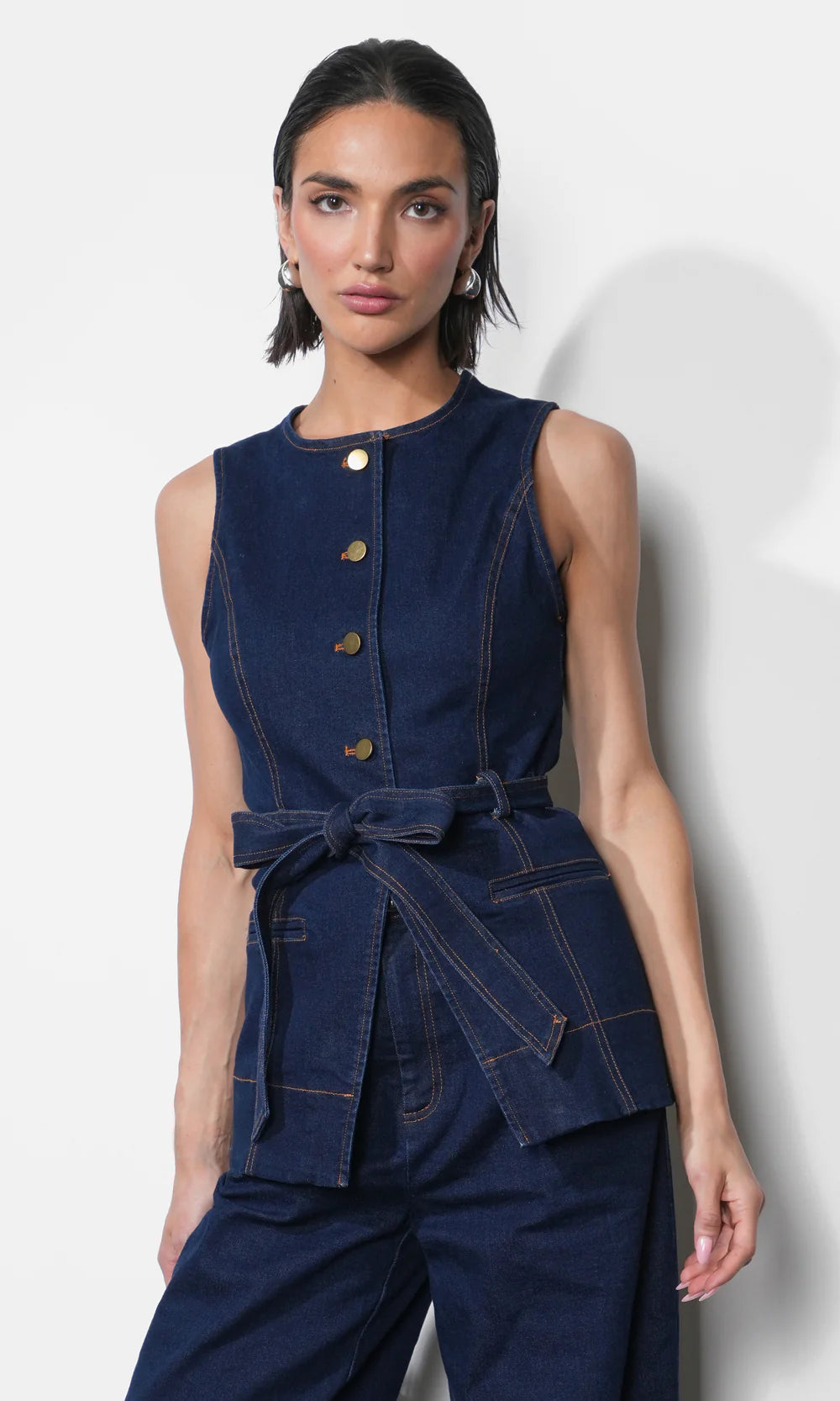 Clarence Button Up Denim Vest