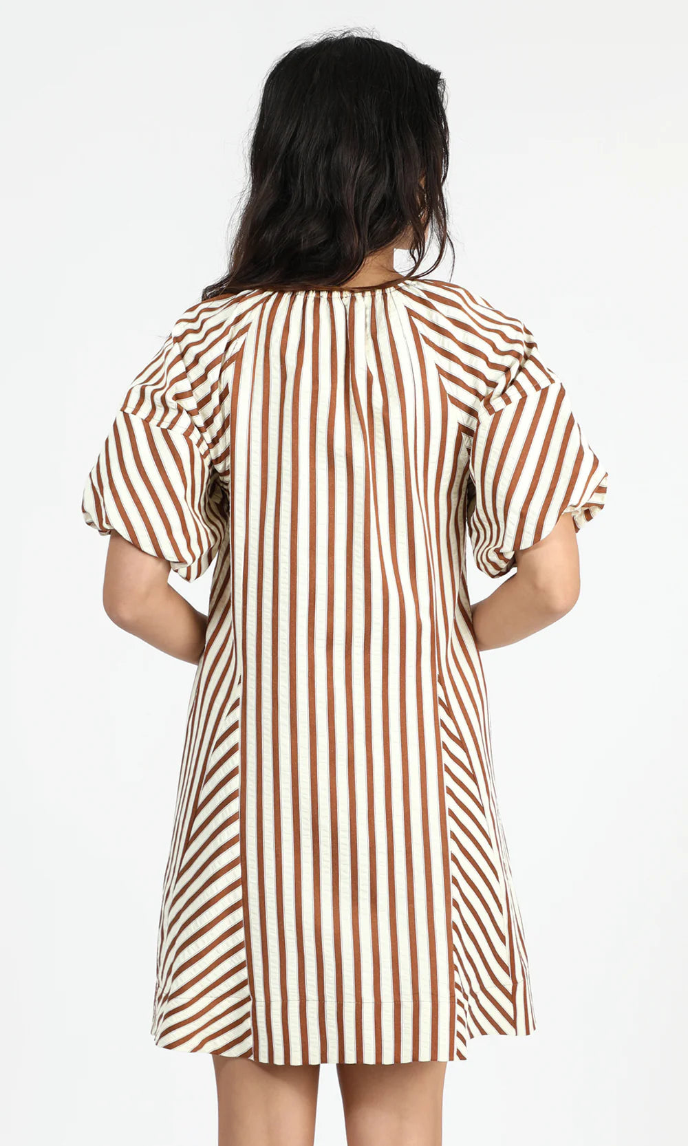 Sierra Stripe Easy Shift Dress in Cinnamon