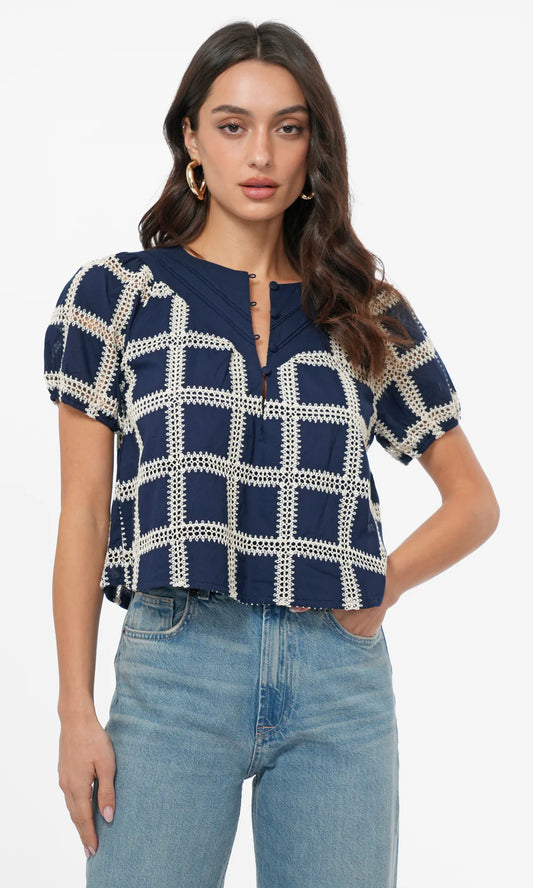 Henney Grid Crochet Top