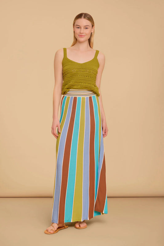 Gerty Skirt in Multi Stripes