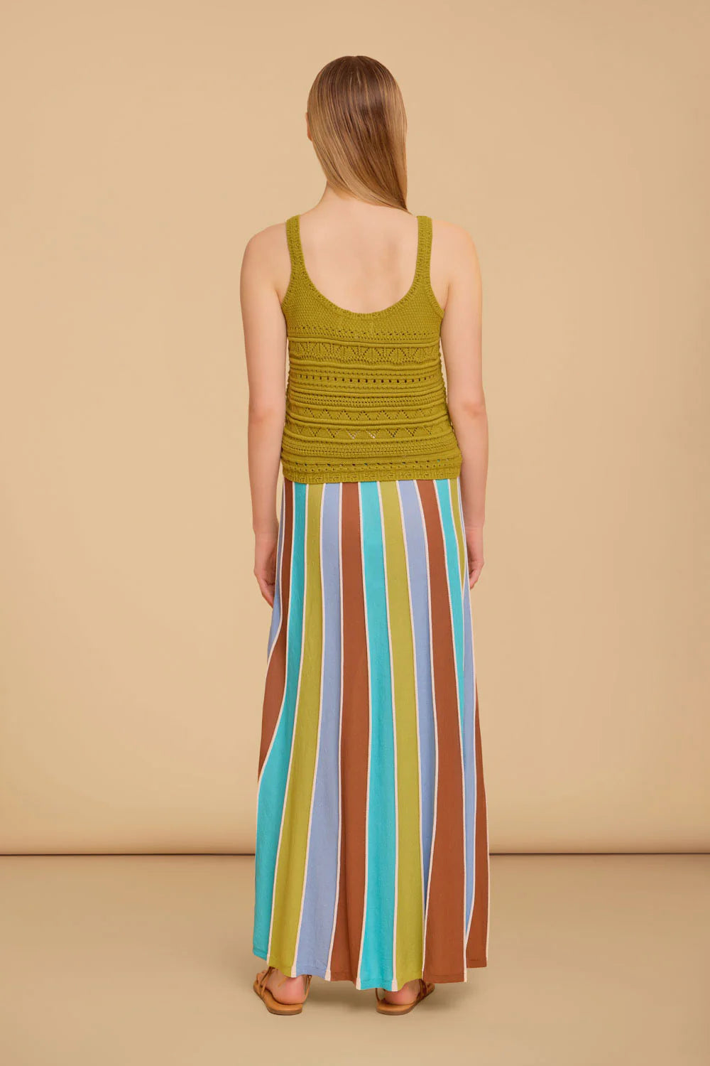 Gerty Skirt in Multi Stripes