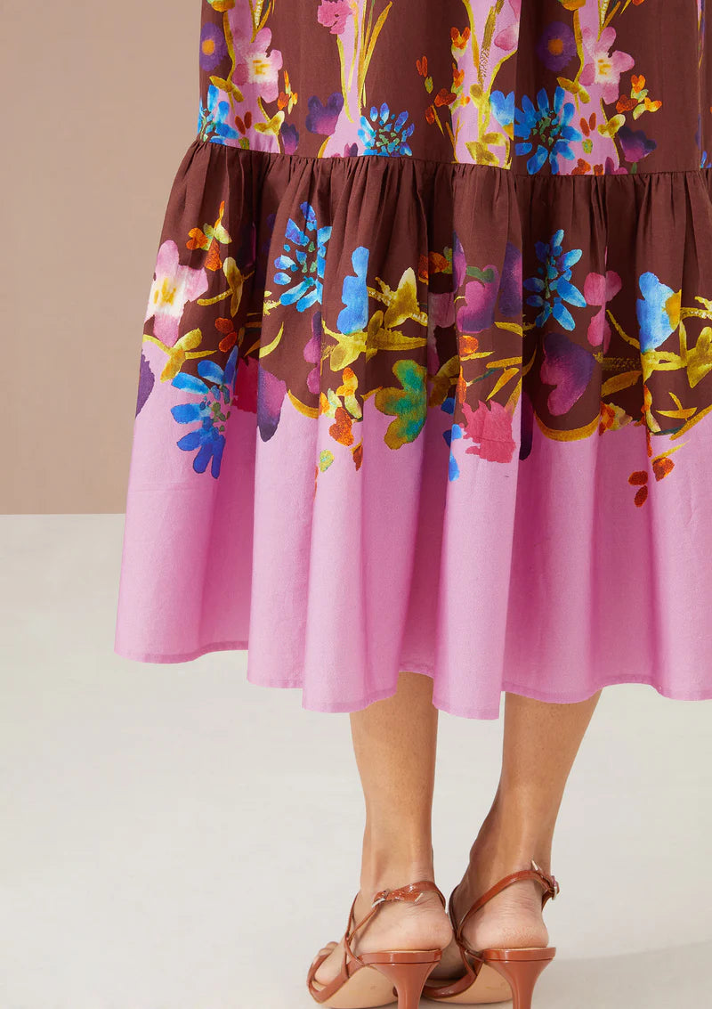 Gianna Dress in Prairie Floral Cinnamon
