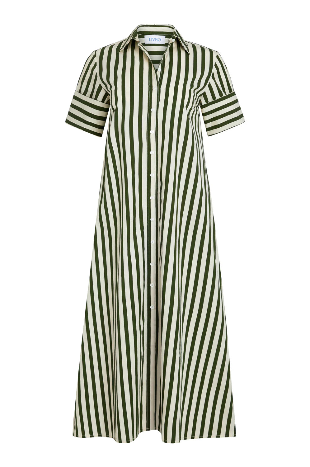 Gibbons Dress in Chive Stripe