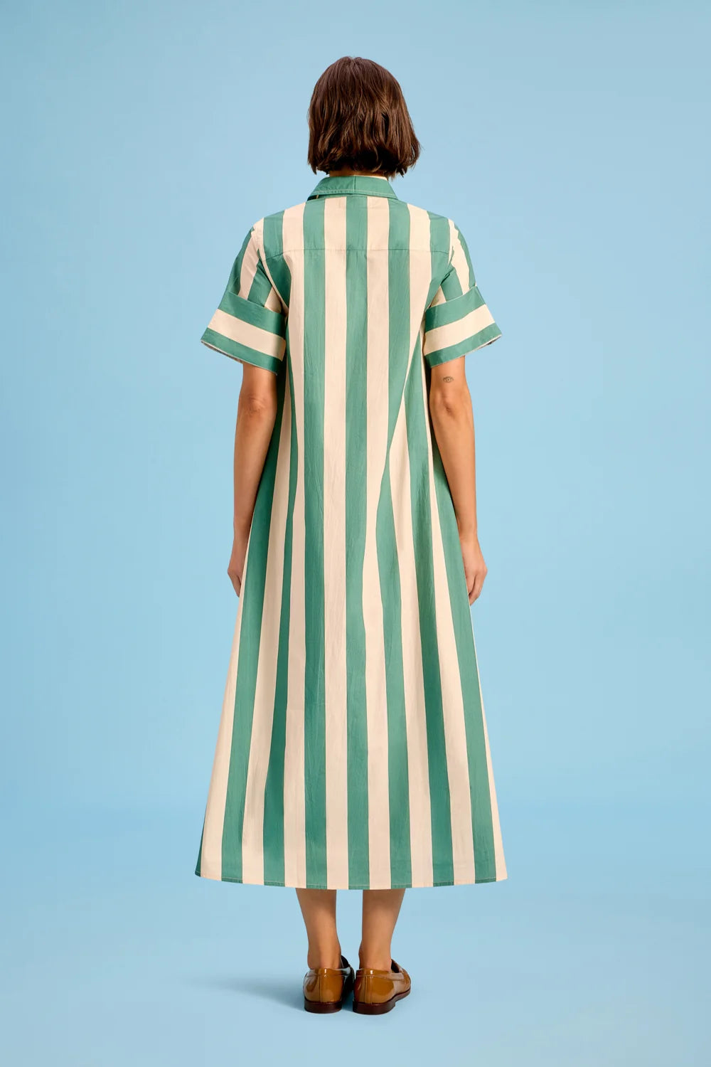 Gibbons Dress in Stone Stripe