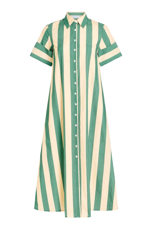 Gibbons Dress in Stone Stripe