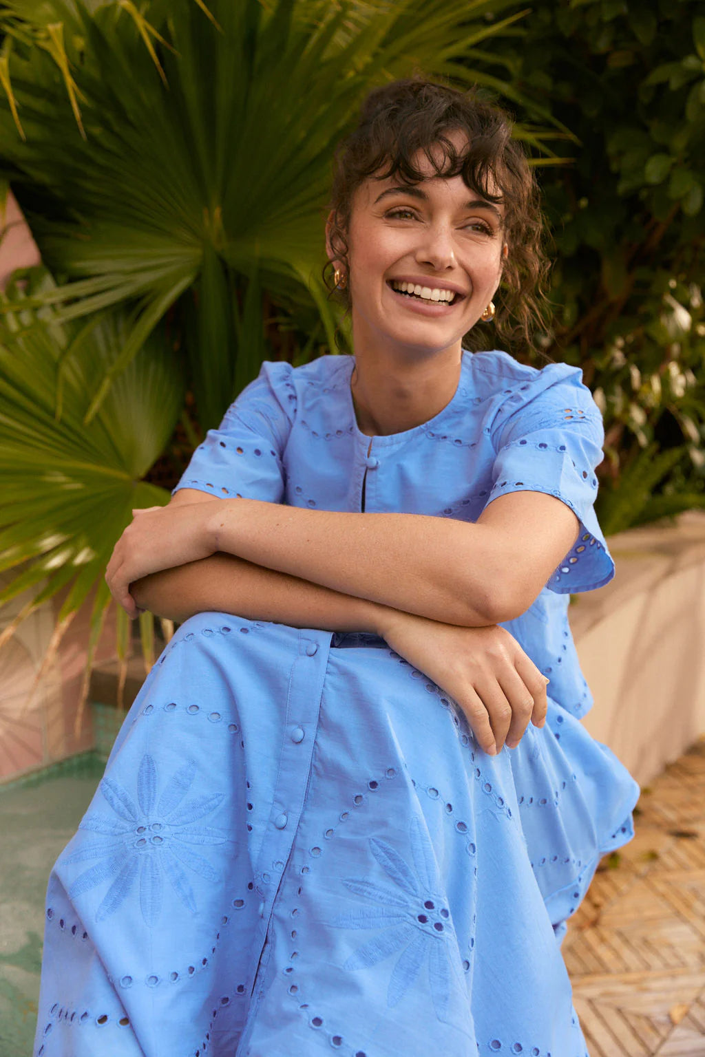 Heidi Top in Azul Lace