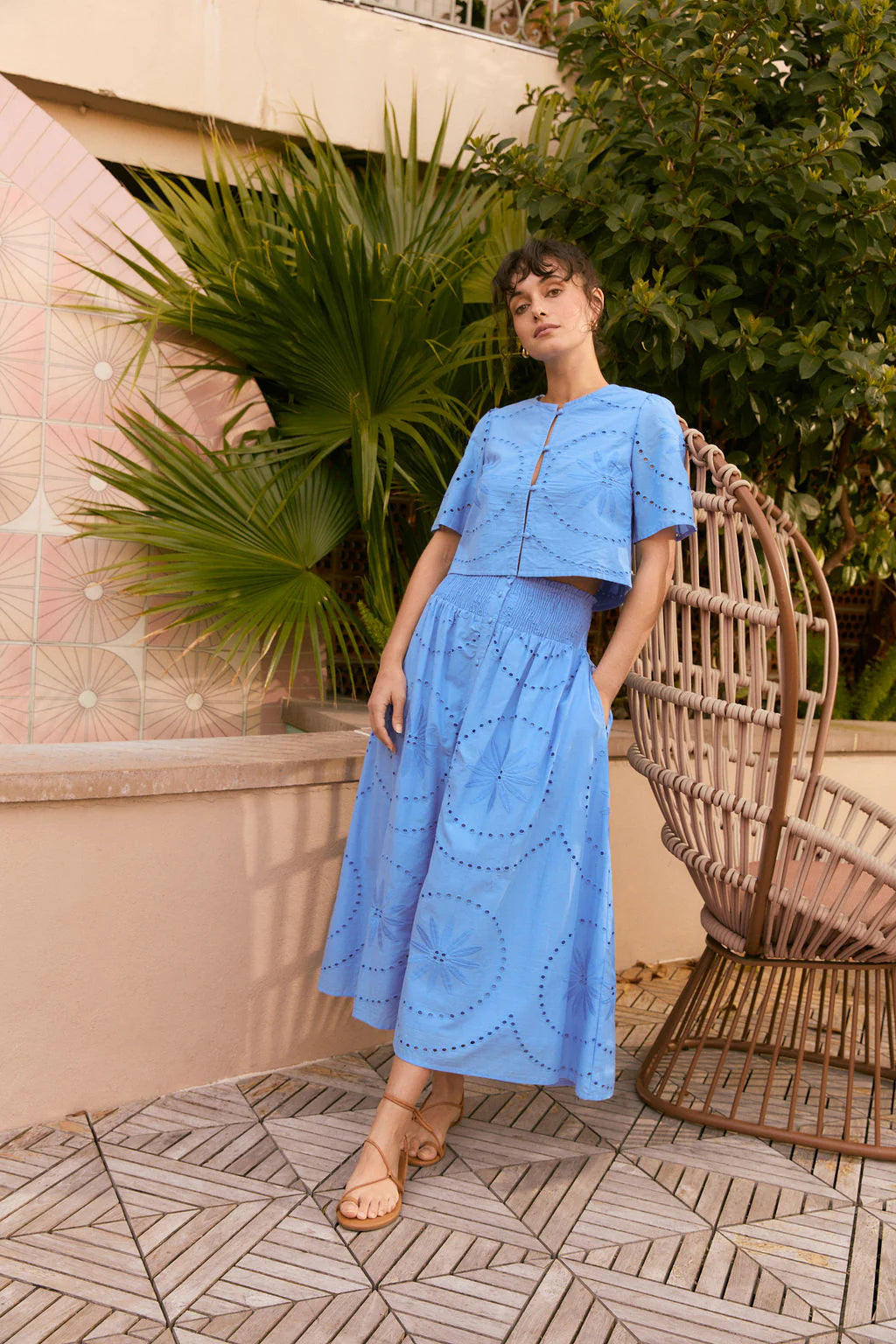Georgia Skirt in Azul Lace