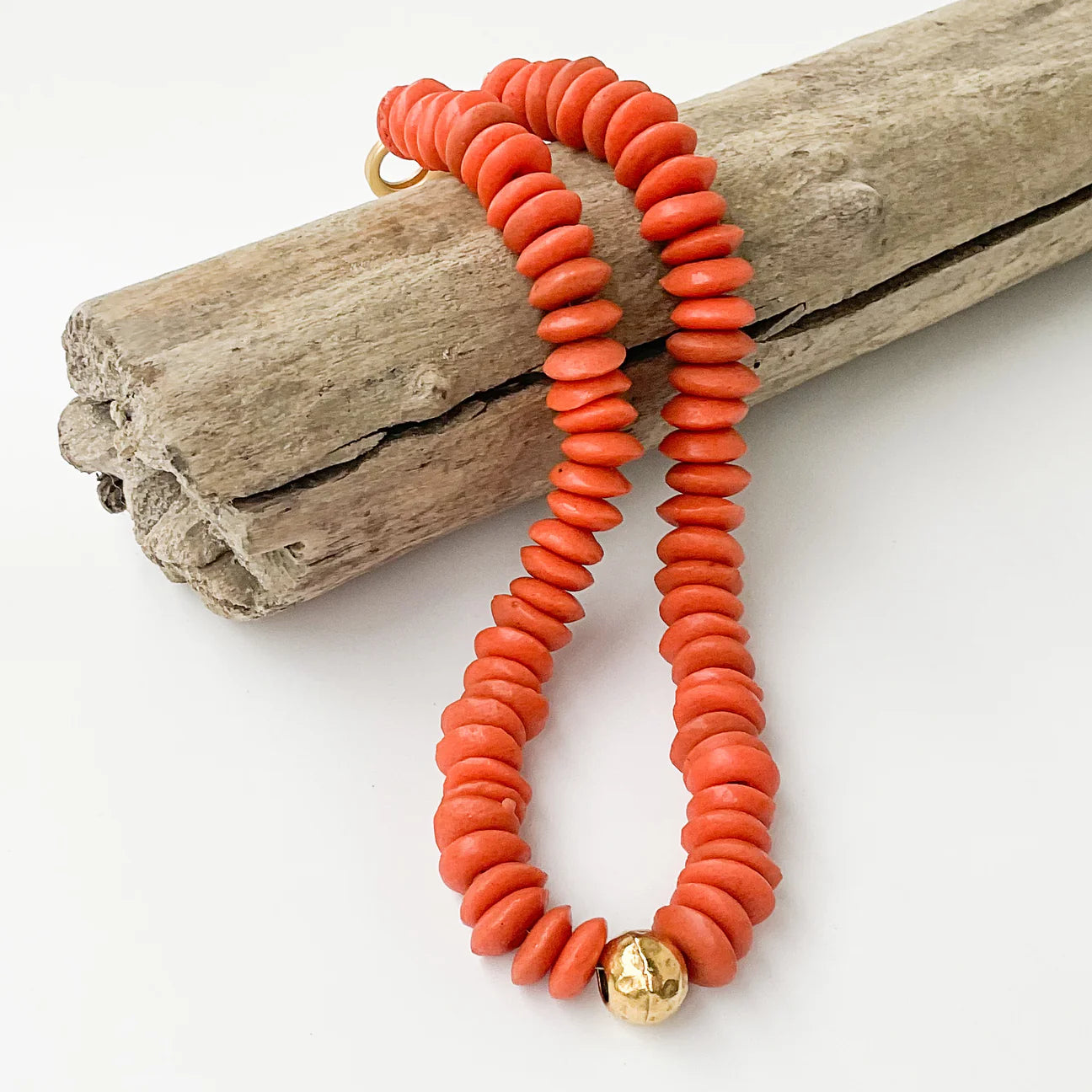 Heishi Clay Choker w/ Hammered Ball