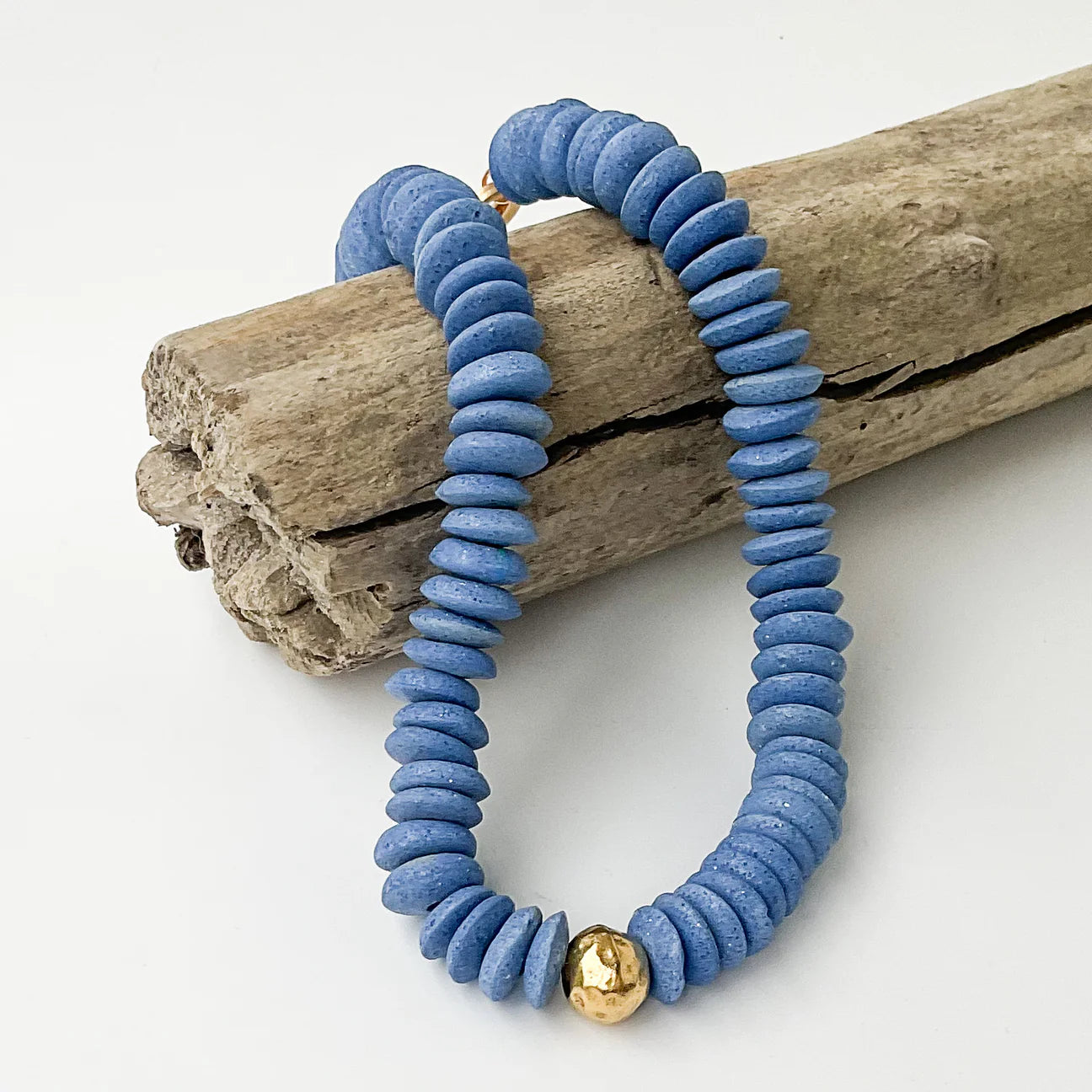 Heishi Clay Choker w/ Hammered Ball