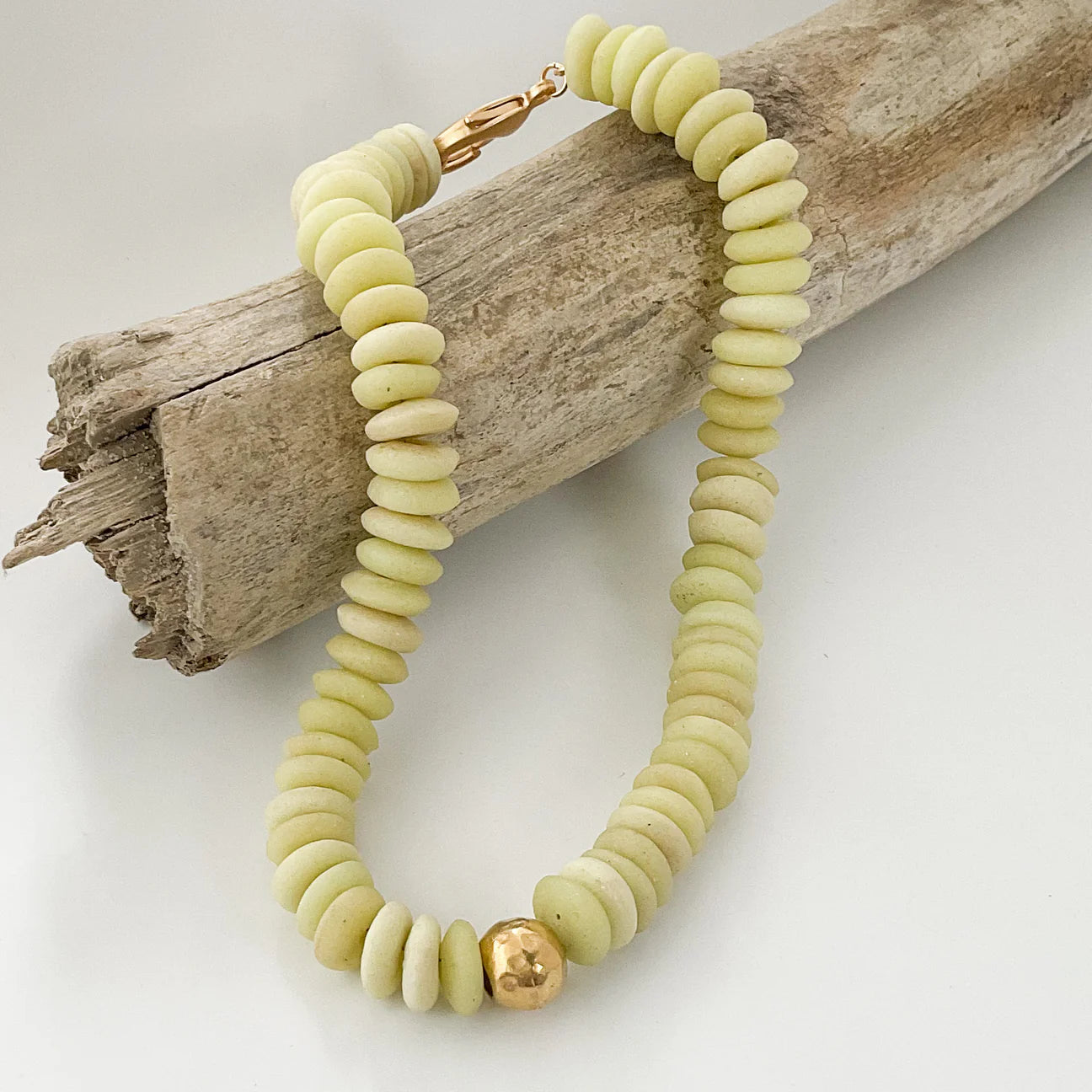 Heishi Clay Choker w/ Hammered Ball