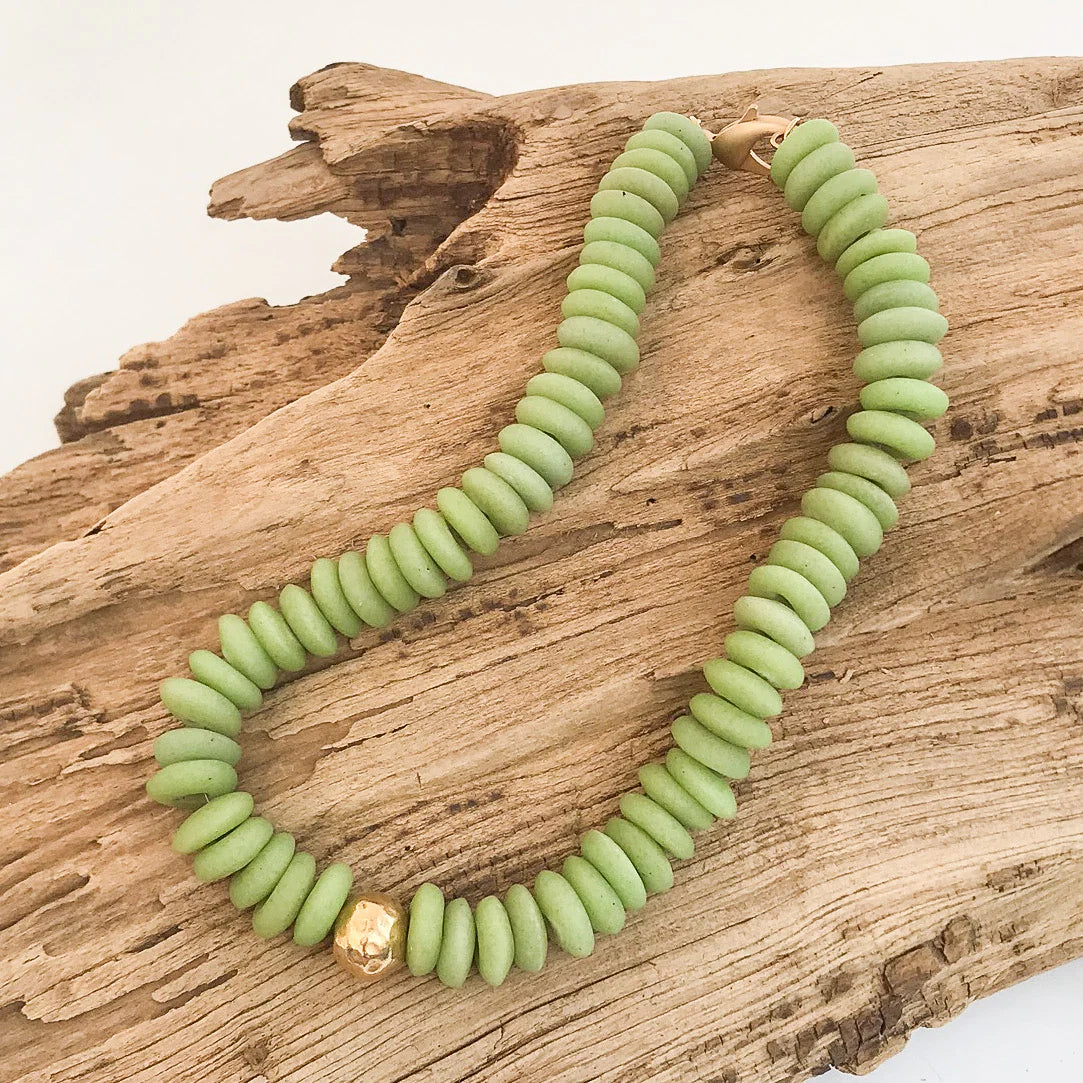 Heishi Clay Choker w/ Hammered Ball