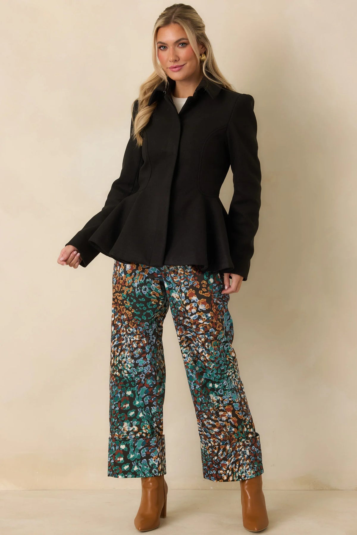 Callie Cuffed Crop Pant in Urban Jungle